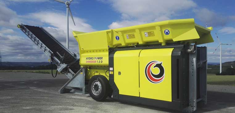 Picture of the Phoenix Hyro Power Shredder 1.5 D in yellow, retracted